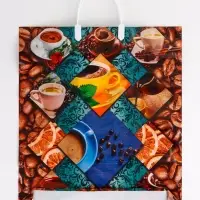 Пакет &laquo;Кофейное настроение&raquo;, полиэтиленовый с пластиковой ручкой, 38&times;44 см, 90 мкм