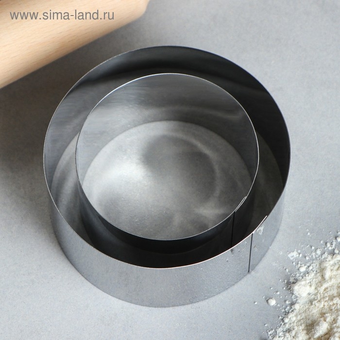 Набор форм для выпечки и выкладки «Круг», d=10 см, h=5 см, нержавеющая сталь, 2 шт. Набор форм для выпечки и выкладки «Круг», d=10 см, h=5 см, нержавеющая сталь, 2 шт.