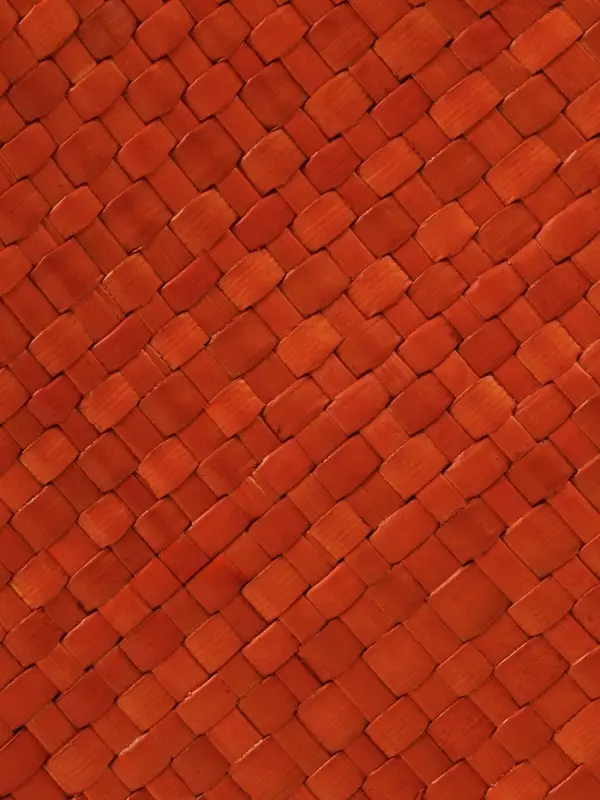 Сумка плетёная на застёжке из пандана, 30&times;10&times;35 см, бежево-оранжевая