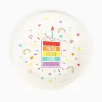 Тарелка одноразовая бумажная «Счастья, веселья, удачи», белая, 18 см