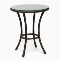 Стол садовый из искусственного ротанга, 75&times;60&times;60 см, металл, цвет венге