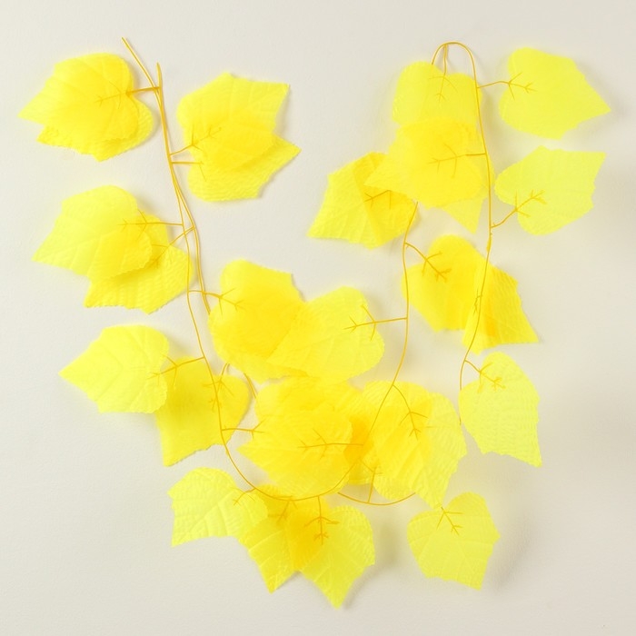 Декор &laquo;Гирлянда из листьев&raquo; длина: 2,4 м, ширина: 26 см, цвет жёлтый