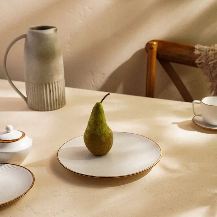 Тарелка SL Home &laquo;Волна в камне&raquo;, d=25.5 см, фарфор, белая