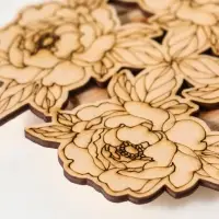 Подставка под горячее &laquo;Цветы&raquo;, вид 3, 11см, можжевельник, фанера