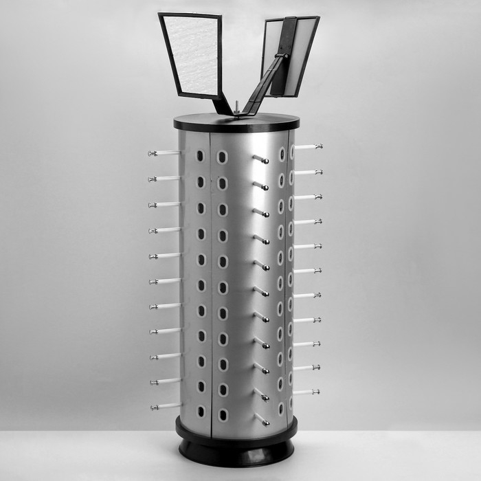 Стойка под очки настольная вращающаяся , 44 места, 38×38×68см, цвет серебряный