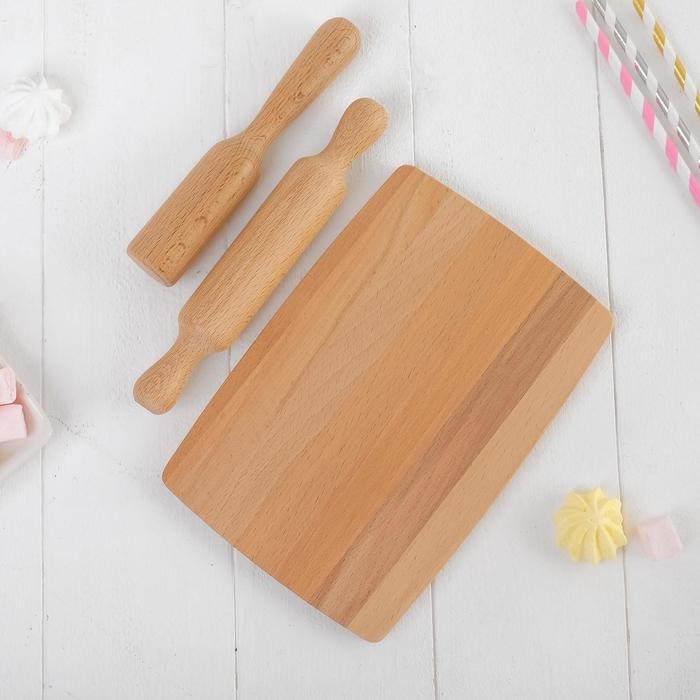 Набор «Кухня»: доска, скалка, толкушка Набор «Кухня»: доска, скалка, толкушка