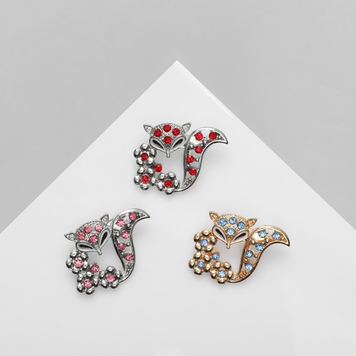 Брошь «Лиса» в цветах (неделимая фасовка 12 шт., цена за шт.), цвет МИКС Брошь «Лиса» в цветах (неделимая фасовка 12 шт., цена за шт.), цвет МИКС