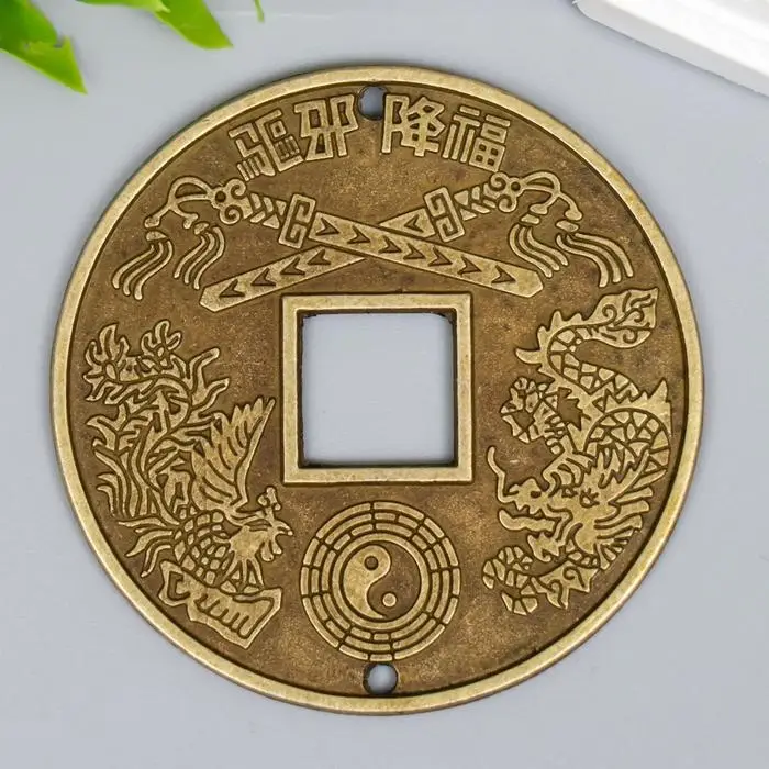 Монета металл Монета металл "Драконы" d=6,3 см