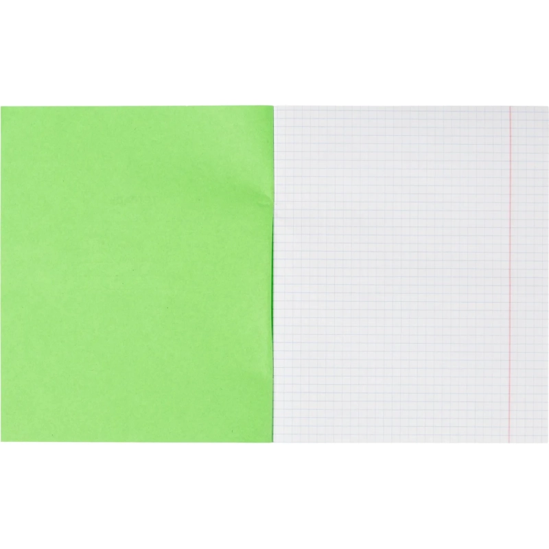 Тетрадь  в зеленом офсете 12л, клетка  уп. по 20 шт./запайка,100% белизна