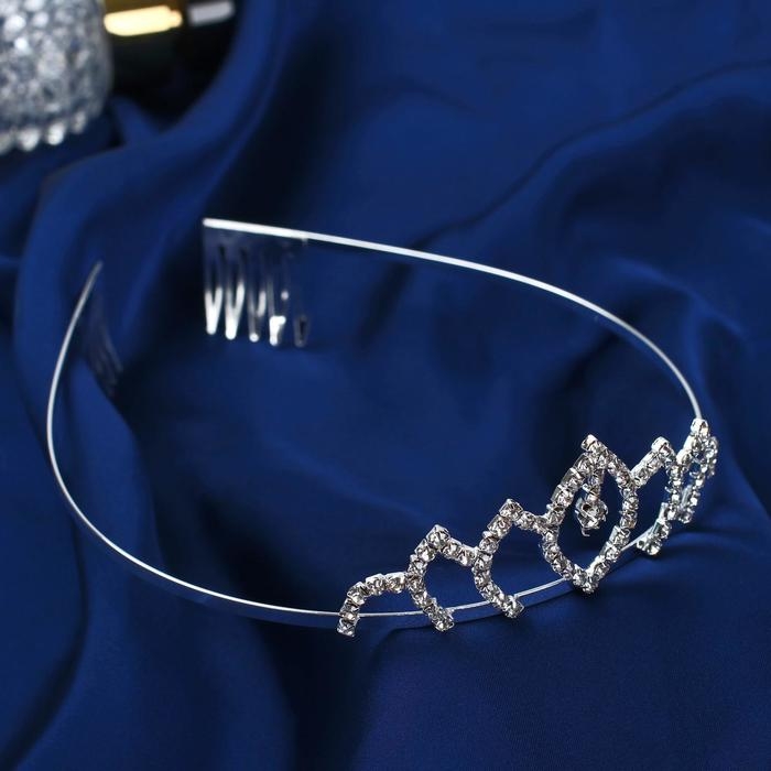 Диадема для волос Диадема для волос "Феерия" капли, 3 см, серебро