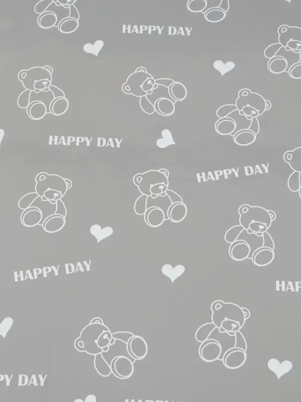 Пленка для цветов "Мишки", белая, 0,7 х 7,6 м, 40 мкм, 200 гр