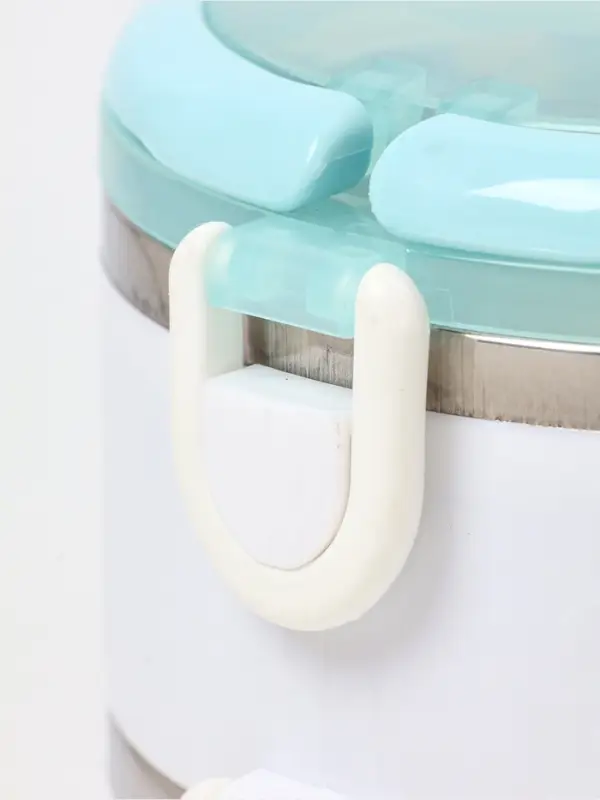 Ланч бокс TAKE IT EASY &laquo;Милави&raquo;, 1.5 л, 3 уровня, сохраняет тепло 2 ч, нержавеющая сталь, белый, голубой