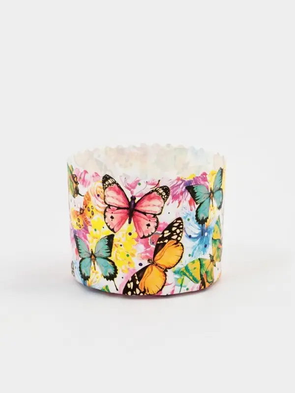 Форма для выпечки кулича бумажная Деко-про &laquo;Бабочки цветные&raquo;, 11&times;8.5 см, одноразовая, разноцветная