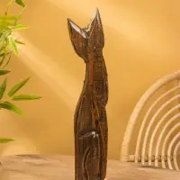 Сувенир «Кошка», 60×14×6 см, дерево, коричневый, МИКС