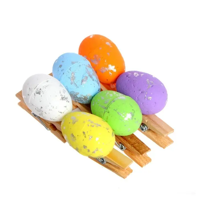 Прищепки пасхальные «Яйца» 6 шт., МИКС Прищепки пасхальные «Яйца» 6 шт., МИКС