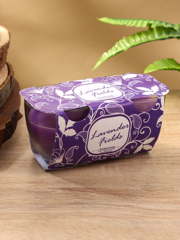 Набор свечей "SCENTED CANDLE" 100 гр, лавандовые поля
