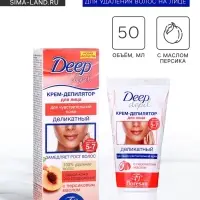 Деликатный крем-депилятор Floresan Deep Depil для удаления волос на лице с маслом персика, 50 мл