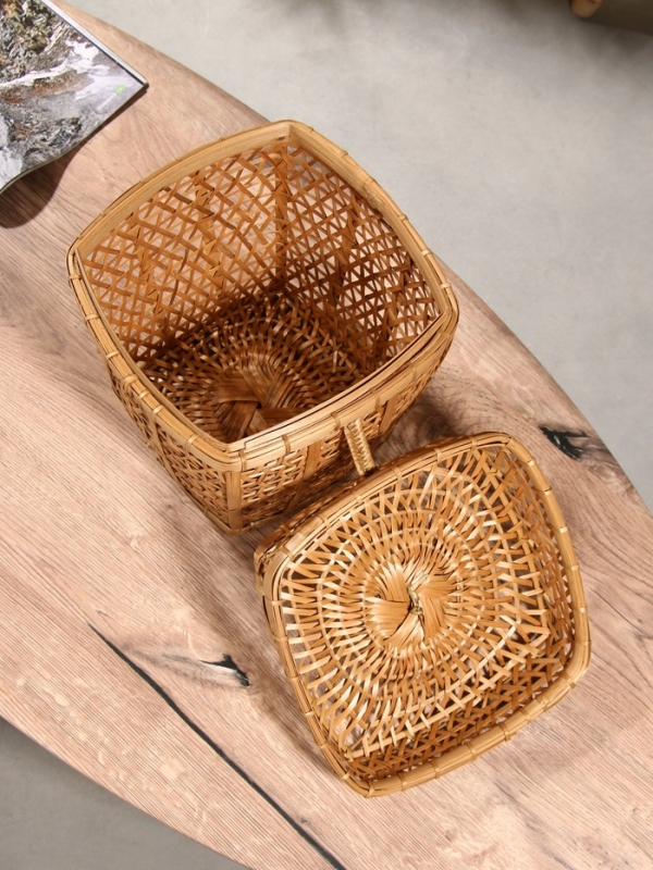 Корзина плетёная  Корзина плетёная "Баскет" бамбук 24х24х28 см, светлая