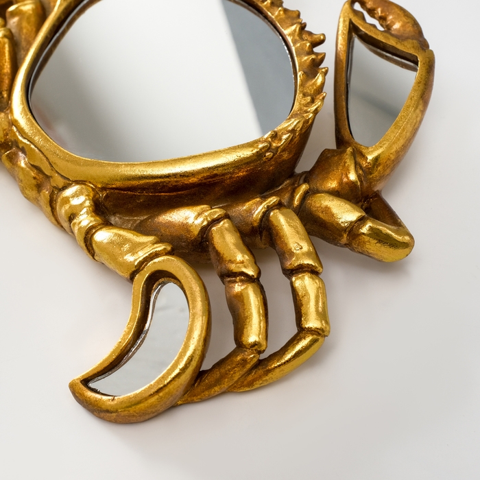 Панно интерьерное полистоун  Панно интерьерное полистоун "Зеркальный краб" золото 23х4х18 см