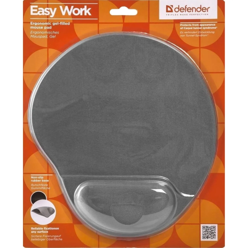 Коврик для мыши Defender Easy Work гелевый серый. (50915)
