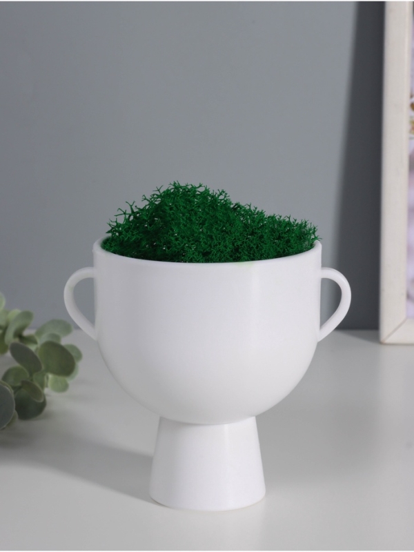 Кашпо пластиковое Кашпо пластиковое "Чаша" 10,5*9*11,5 см белый