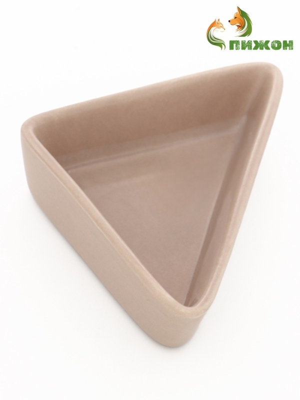 Миска керамическая для грызунов угловая 75 мл  9,5 х 6 х 2 см, серый Миска керамическая для грызунов угловая 75 мл  9,5 х 6 х 2 см, серый