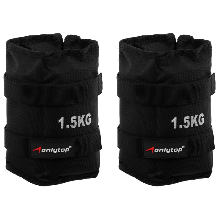 Утяжелители ONLYTOP, 2 шт. х 1,5 кг, цвет чёрный Утяжелители ONLYTOP, 2 шт. х 1,5 кг, цвет чёрный