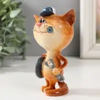 Фигурка полистоун лак &laquo;Котик шиномонтажник&raquo;, 8&times;5.8&times;12.8 см