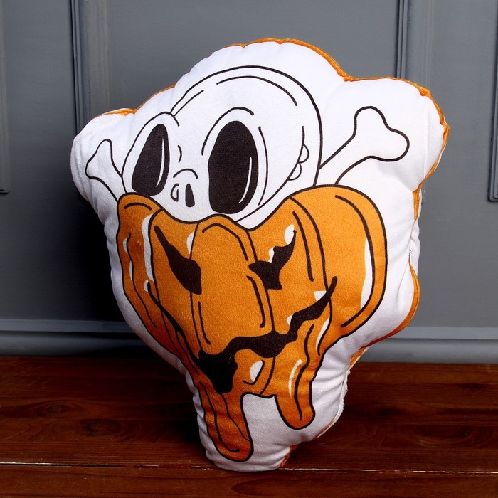 Мягкая игрушка «Череп» в тыкве, цвет белый Мягкая игрушка «Череп» в тыкве, цвет белый