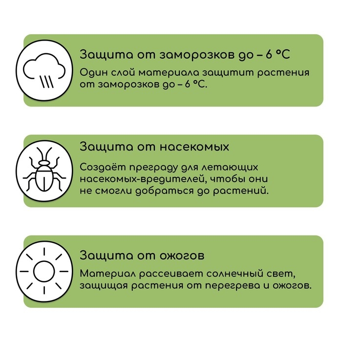 Материал укрывной, 5 × 1,6 м, плотность 60 г/м², спанбонд с УФ-стабилизатором, белый, Greengo, Эконом 30% Материал укрывной, 5 × 1,6 м, плотность 60 г/м², спанбонд с УФ-стабилизатором, белый, Greengo, Эконом 30%