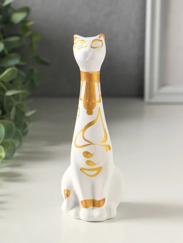 Фигурка керамика &laquo;Кот Египетский&raquo;, 15 см, белый