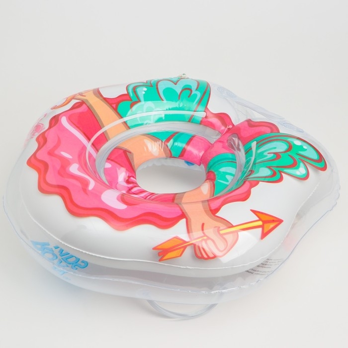 Круг для плавания на шею Flipper «Ангел», надувной, с ручками, цвет розовый