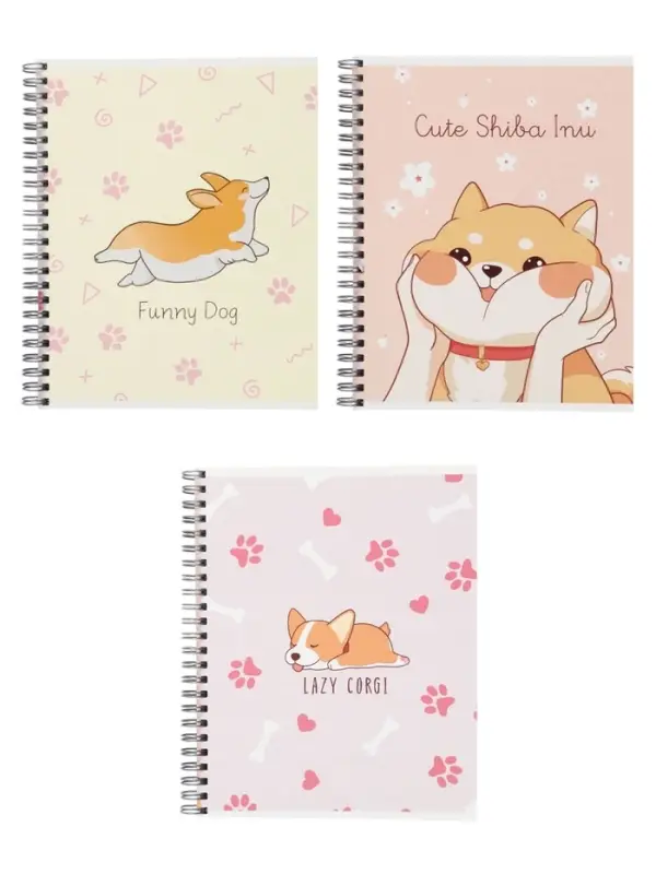 Компл тетр из 3шт 96л кл на гребне Милые собачки, обл мел карт, офсет (10296915)