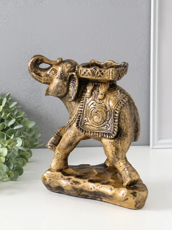 Копилка для денег &laquo;Слон счастья&raquo;, бронза, 27&times;25&times;13 см