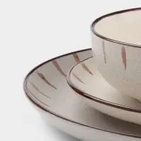 Тарелки Доляна &laquo;Скандинавия&raquo;, d=20 см, набор 2 шт., керамика, бежевые