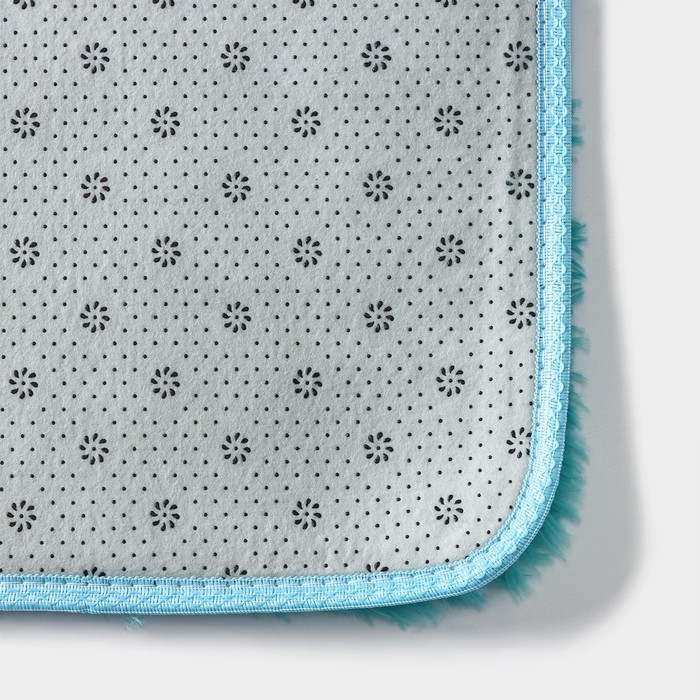 Коврик для дома Доляна &laquo;Пушистик&raquo;, 50&times;80 см, цвет лазурный