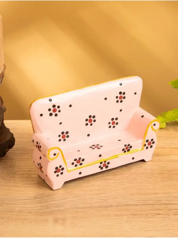 Мебель для кукол &laquo;Диван с цветами&raquo;, 13&times;4&times;9 см, дерево, розовая