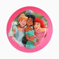 Тарелка одноразовая бумажная 18 см, набор 10 шт., Принцессы