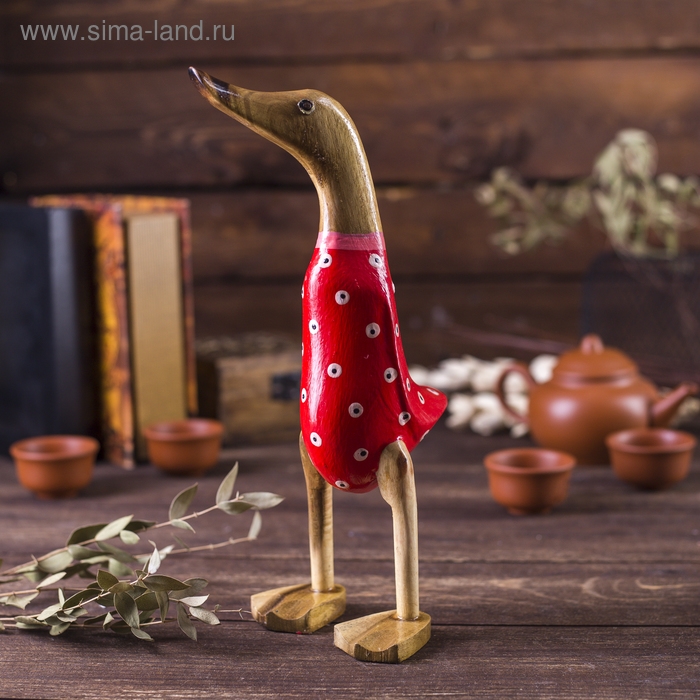 Сувенир дерево Сувенир дерево "Утка красный костюмчик в точку" 13х12х23 см