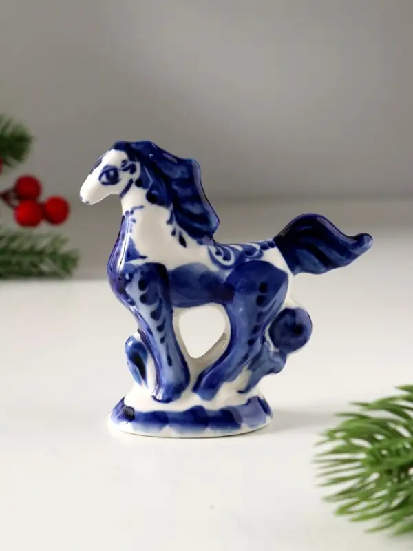 Сувенир Скакун , 9х9 см, гжель Сувенир Скакун , 9х9 см, гжель