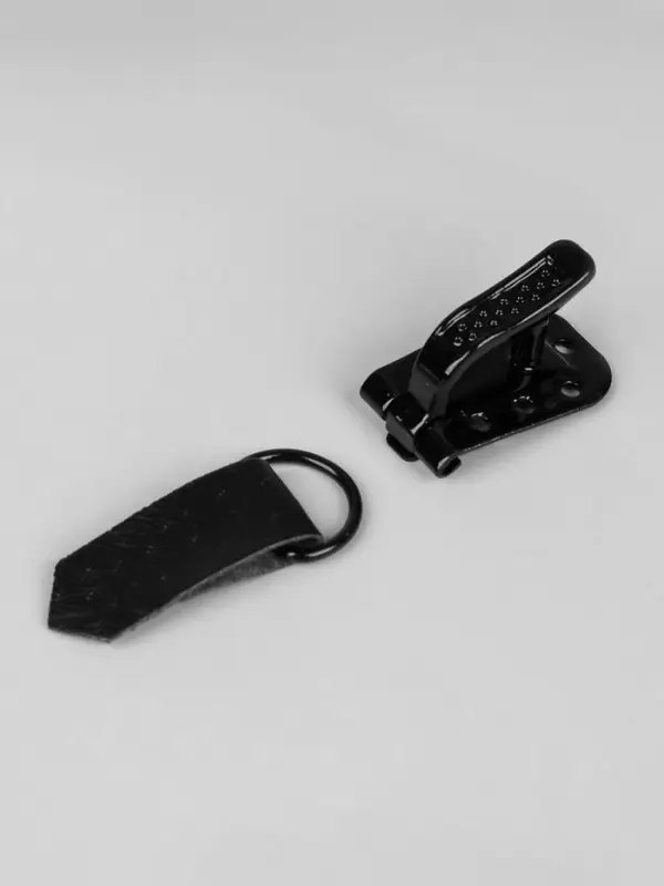 Крючки пришивные, металлические, для верхней одежды, 5&times;1.5 см, 6 шт., чёрные