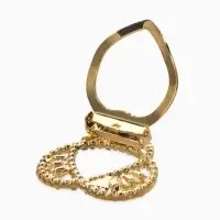 Зажим для платка "Узоры" три нити, цвет белый в золоте