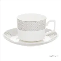 Чайный сервиз WY Eternal, 12 предметов, кружка 250 мл 6 шт., блюдце 6 шт., фарфор