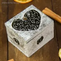 Шкатулка "Сердце" 7х6х5 см, МДФ