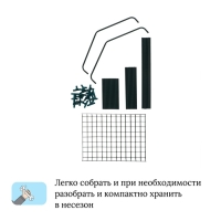 Стеллаж для рассады, 3 полки, 110 × 40 × 65 см, металлический каркас d = 12 мм, без чехла, Greengo