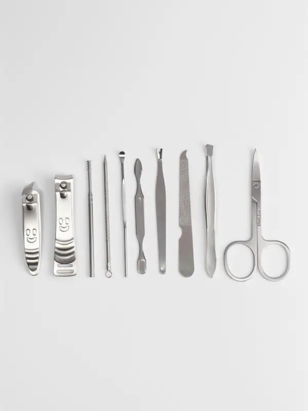 Набор маникюрный &laquo;Люси&raquo;, 10 предметов, кожзам-чехол, коричневый