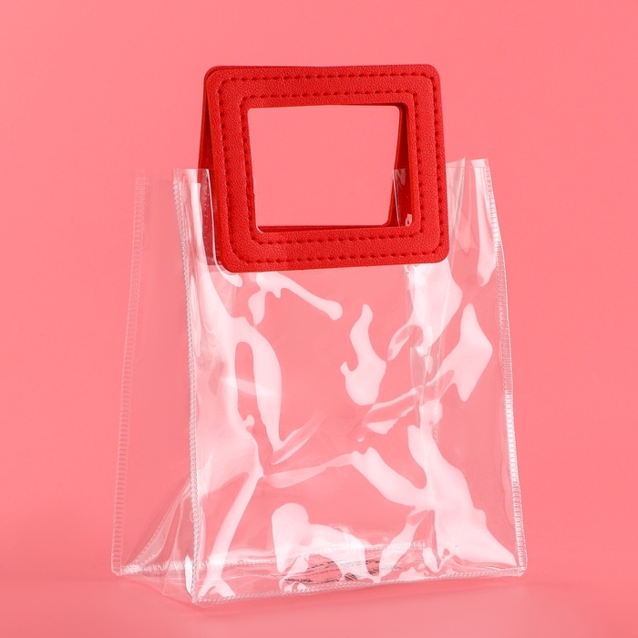 Пакет подарочный из ПВХ, красный, 17 х 15 х 8 см Пакет подарочный из ПВХ, красный, 17 х 15 х 8 см