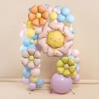 Воздушный шар фольгированный 25" &laquo;Ромашка&raquo;, персиковый сатин