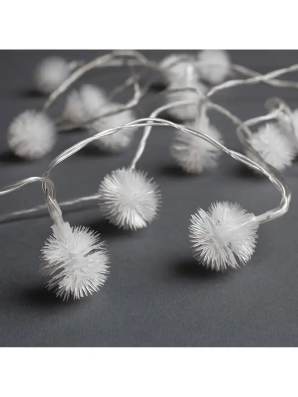 Гирлянда &laquo;Нить&raquo; 3 м с насадками &laquo;Ёжики&raquo;, IP20, прозрачная нить, 20 LED, от батареек АА&times;3, свечение мульти