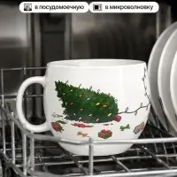 Кружка керамическая &laquo;Новогодний котик&raquo;, 600 мл
